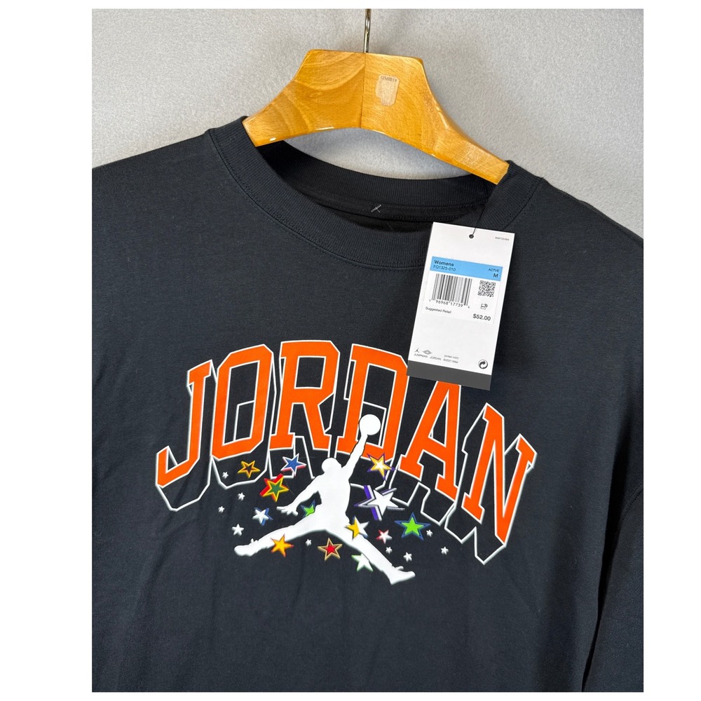 NWT Nike Jordan Jumpman T-Shirt Men Size M Black Oversized Fit Active Print Logo